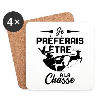 Idée Drôle De Cadeau De Chasse Pour Un Chasseur - Dessous de verre (lot de 4) - blanc - Devant