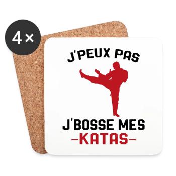 cadeau karaté art martial pour joueur de karaté - Dessous de verre (lot de 4) - blanc - Devant