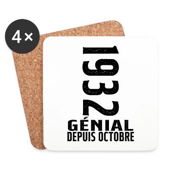 Génial(e) Depuis Octobre 1932 - Dessous de verre (lot de 4) - blanc - Devant