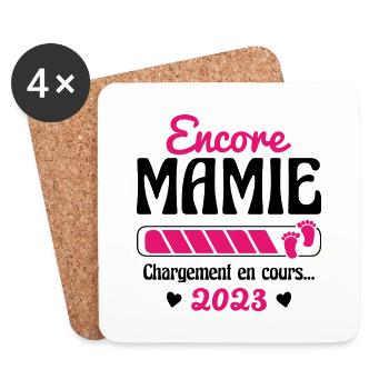 Encore Mamie En 2023 Cadeau Future Grand-mère - Dessous de verre (lot de 4) - blanc - Devant