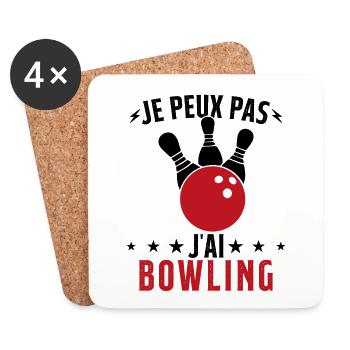 Je Peux Pas J'ai Bowling - Dessous de verre (lot de 4) - blanc - Devant