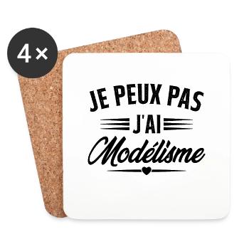 Je Peux Pas J'ai Modélisme - Dessous de verre (lot de 4) - blanc - Devant