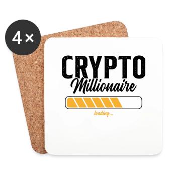 Crypto Millionaire Humour Cadeau - Dessous de verre (lot de 4) - blanc - Devant