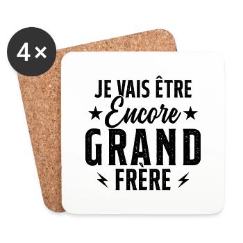 Je Vais Être Grand Frère - Dessous de verre (lot de 4) - blanc - Devant