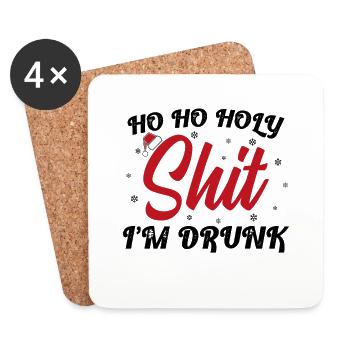 Ho Ho Holy Shit I'm Drunk Funny Christmas Xmas Win - Untersetzer (4er-Set) - Weiß - Vorne