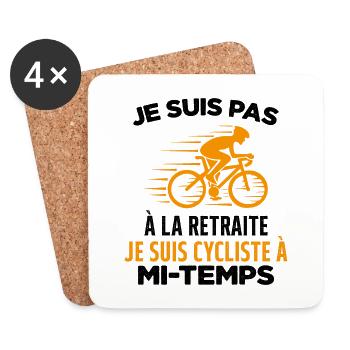 Je Suis Pas À La Retraite Je Suis Cycliste Cadeau - Dessous de verre (lot de 4) - blanc - Devant