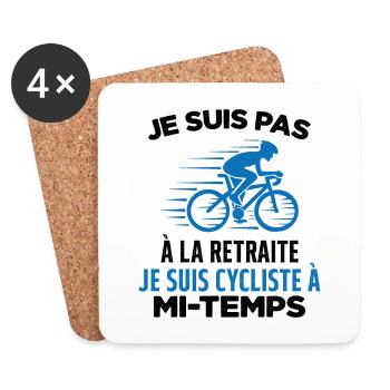 Je Suis Pas À La Retraite Je Suis Cycliste Cadeau - Dessous de verre (lot de 4) - blanc - Devant