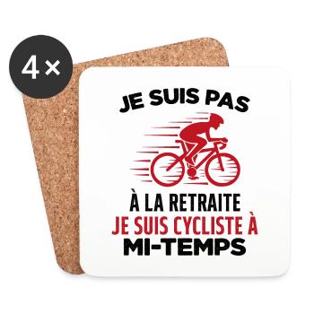 Je Suis Pas À La Retraite Je Suis Cycliste Cadeau - Dessous de verre (lot de 4) - blanc - Devant