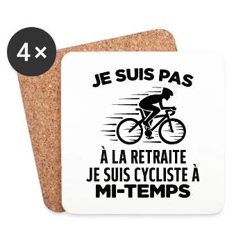 Je Suis Pas À La Retraite Je Suis Cycliste Cadeau - Dessous de verre (lot de 4) - blanc - Devant