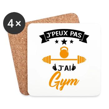Je Peux Pas J'ai Gym Muscu Cadeau - Dessous de verre (lot de 4) - blanc - Devant