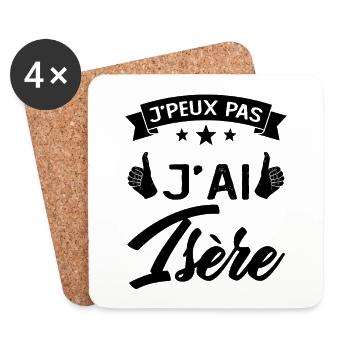 Je Peux Pas j'ai Isère (38) Originaire Cadeau - Dessous de verre (lot de 4) - blanc - Devant