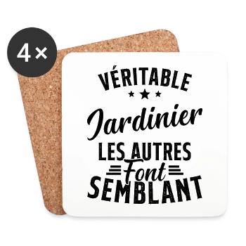Véritable Jardinier Les Autres Font Semblant - Dessous de verre (lot de 4) - blanc - Devant
