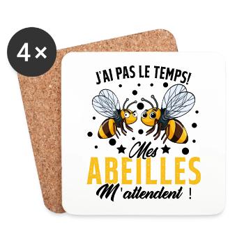 Mes Abeilles M'attendent Apiculteur Abeille Cadeau - Dessous de verre (lot de 4) - blanc - Devant