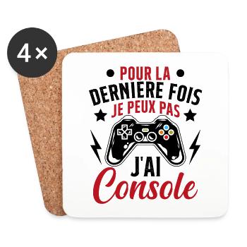 Humour la derniere fois je peux pas j'ai console - Dessous de verre (lot de 4) - blanc - Devant