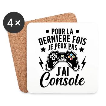 Humour la derniere fois je peux pas j'ai console - Dessous de verre (lot de 4) - blanc - Devant