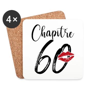 Chapitre 60 Ans Anniversaire Humour Cadeau - Dessous de verre (lot de 4) - blanc - Devant