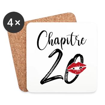 Chapitre 20 Ans Anniversaire Humour Cadeau - Dessous de verre (lot de 4) - blanc - Devant
