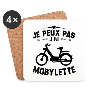 Je Peux Pas J'ai Mobylette Cadeau - Dessous de verre (lot de 4) - blanc - Devant
