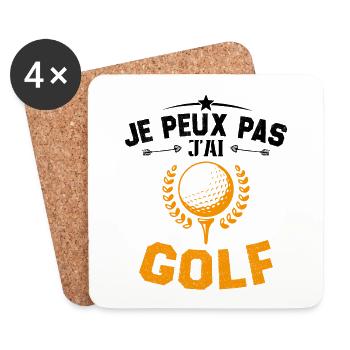 Je Peux Pas J'ai Golf Cadeau Pour Joueur De Golf - Dessous de verre (lot de 4) - blanc - Devant