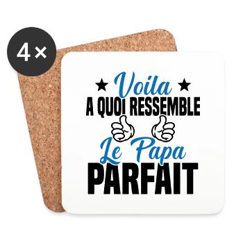 Voila à Quoi Ressemble le Papa Parfait - Dessous de verre (lot de 4) - blanc - Devant