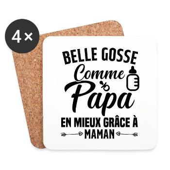 Belle Gosse Comme Papa Cadeau Belle Fille - Dessous de verre (lot de 4) - blanc - Devant
