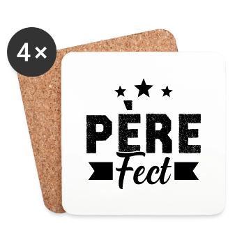 Père-Fect Fête Des Pères Humour Cadeau Papa - Dessous de verre (lot de 4) - blanc - Devant