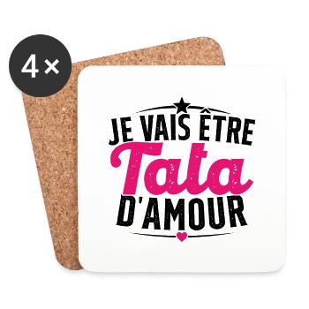 Je Peux Pas Je Vais être Tata - Dessous de verre (lot de 4) - blanc - Devant