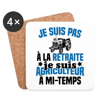 Idée cadeau pour un agriculteur retraité - Dessous de verre (lot de 4) - blanc - Devant