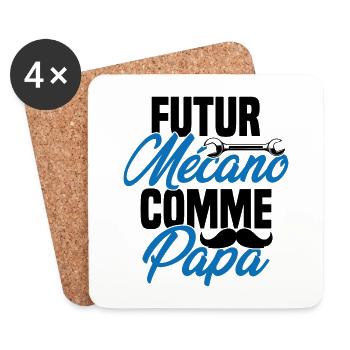Futur mécano comme papa Cadeau futur mécano - Dessous de verre (lot de 4) - blanc - Devant