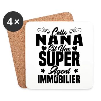 Cette Nana Est Une Super Agent Immobilier - Dessous de verre (lot de 4) - blanc - Devant