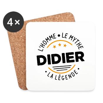 Didier L'Homme Le Mythe La Légende Cadeau Humour - Dessous de verre (lot de 4) - blanc - Devant