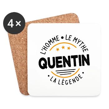 Quentin L'Homme Le Mythe La Légende Cadeau Humour - Dessous de verre (lot de 4) - blanc - Devant