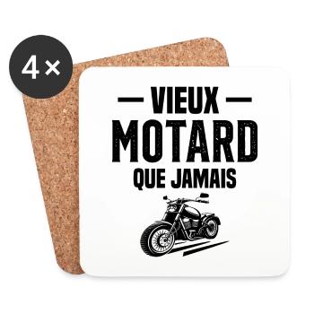 Vieux Motard Que Jamais - Dessous de verre (lot de 4) - blanc - Devant