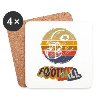 American Football Helm Vintage Retro USA Sport - Untersetzer (4er-Set) - Weiß - Vorne