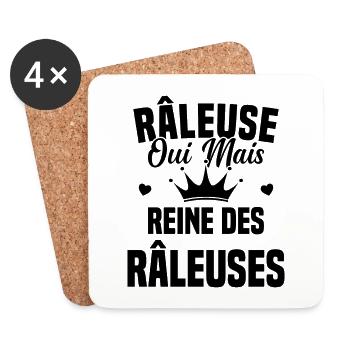 Reine des râleuses - Dessous de verre (lot de 4) - blanc - Devant