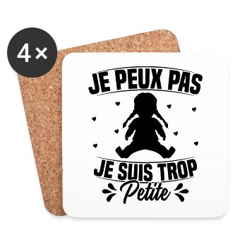 Je peux pas je suis trop Petite - Dessous de verre (lot de 4) - blanc - Devant