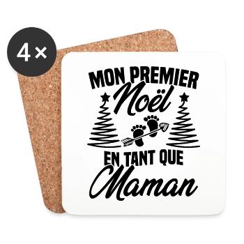 Mon Premier Noël en Tant que Maman - Dessous de verre (lot de 4) - blanc - Devant