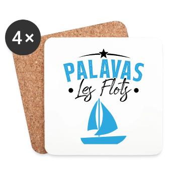 palavas les flots bateau herault cadeau - Dessous de verre (lot de 4) - blanc - Devant