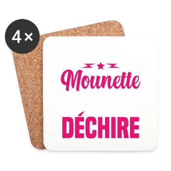 Cadeau Mounette Je suis une Mounette qui Déchire - Dessous de verre (lot de 4) - blanc - Devant