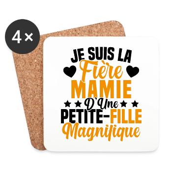 Je suis la Fière Mamie d'une Petite Fille Cool - Dessous de verre (lot de 4) - blanc - Devant