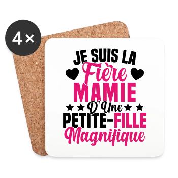 Je suis la Fière Mamie d'une Petite Fille Cool - Dessous de verre (lot de 4) - blanc - Devant