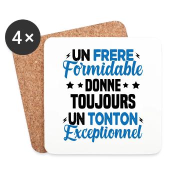 Cadeau pour Frère / Oncle - Un Tonton Exceptionnel - Dessous de verre (lot de 4) - blanc - Devant