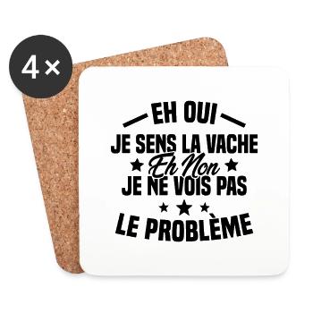 Eh oui je sens la vache - Dessous de verre (lot de 4) - blanc - Devant