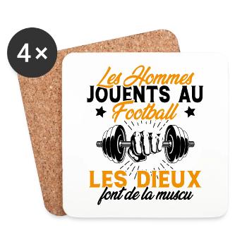 Les Hommes Jouents Au Football Les Dieux Gym Muscu - Dessous de verre (lot de 4) - blanc - Devant
