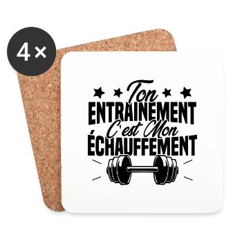 Ton Entrainement C'est Mon échauffement - Dessous de verre (lot de 4) - blanc - Devant