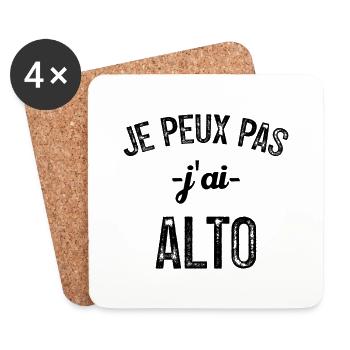 je peux pas j'ai alto cadeau musicien - Dessous de verre (lot de 4) - blanc - Devant