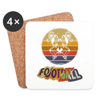 Joueur de football américain Vintage Retro USA Sport - Dessous de verre (lot de 4) - blanc - Devant