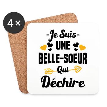 Je Suis Une Belle Soeur Qui Déchire - Dessous de verre (lot de 4) - blanc - Devant