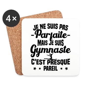 Pas Parfaite mais je suis Gymnaste Cadeau - Dessous de verre (lot de 4) - blanc - Devant