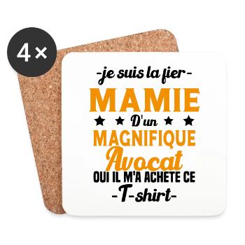 Mamie d'un magnifique Avocat Humour Cadeau - Dessous de verre (lot de 4) - blanc - Devant